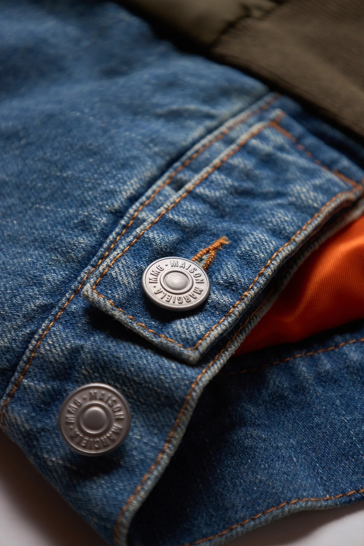 MM6 Split Denim And Nylon Bomber Jacket - 3