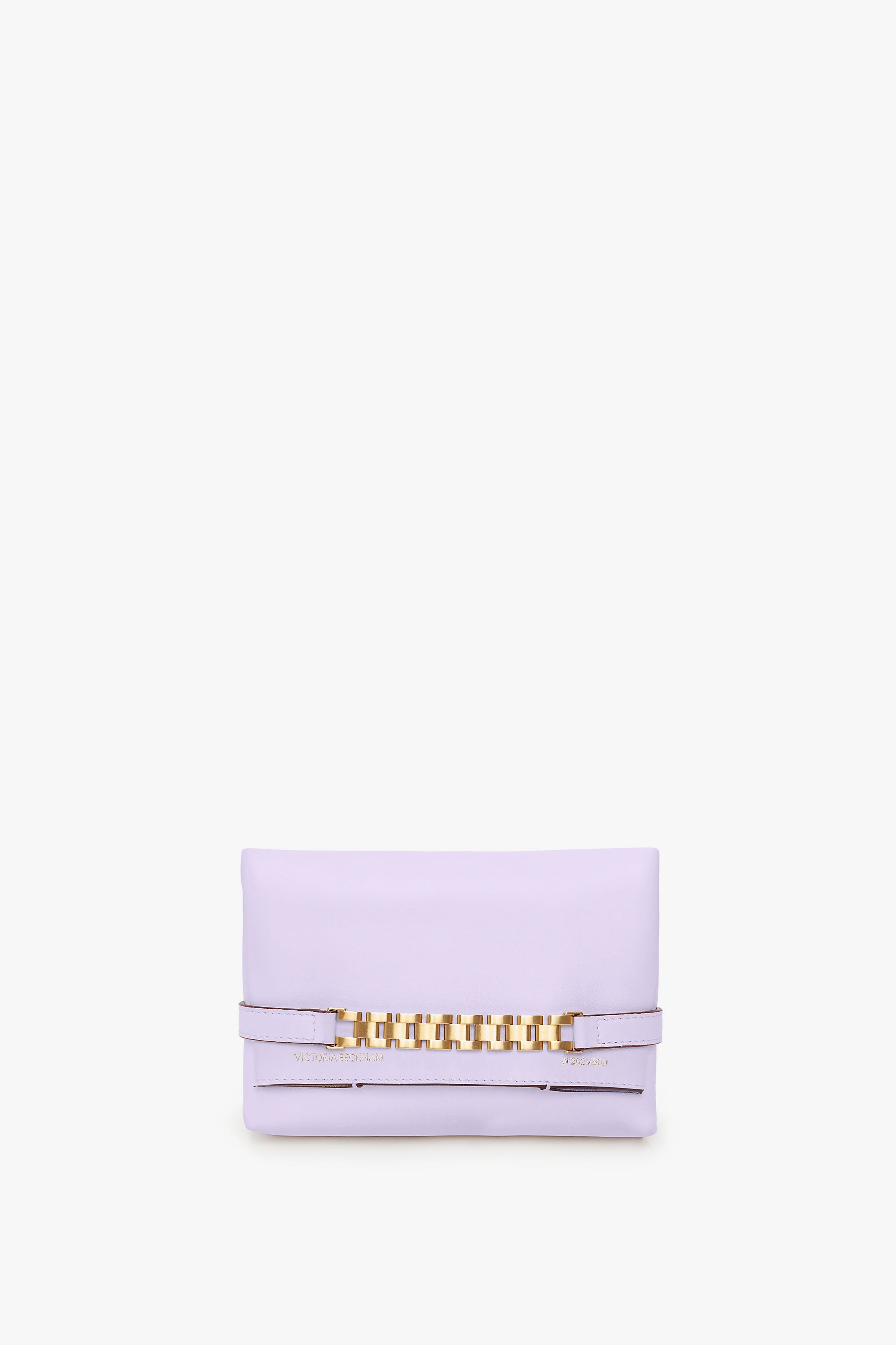 EXCLUSIVE Mini Chain Pouch With Long Strap In Lilac Leather - 3