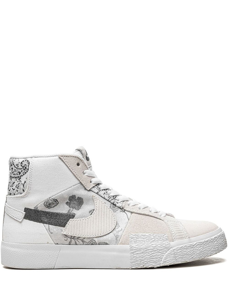 SB Zoom 블레이저 Mid Edge "Floral White/Grey" 스니커 1