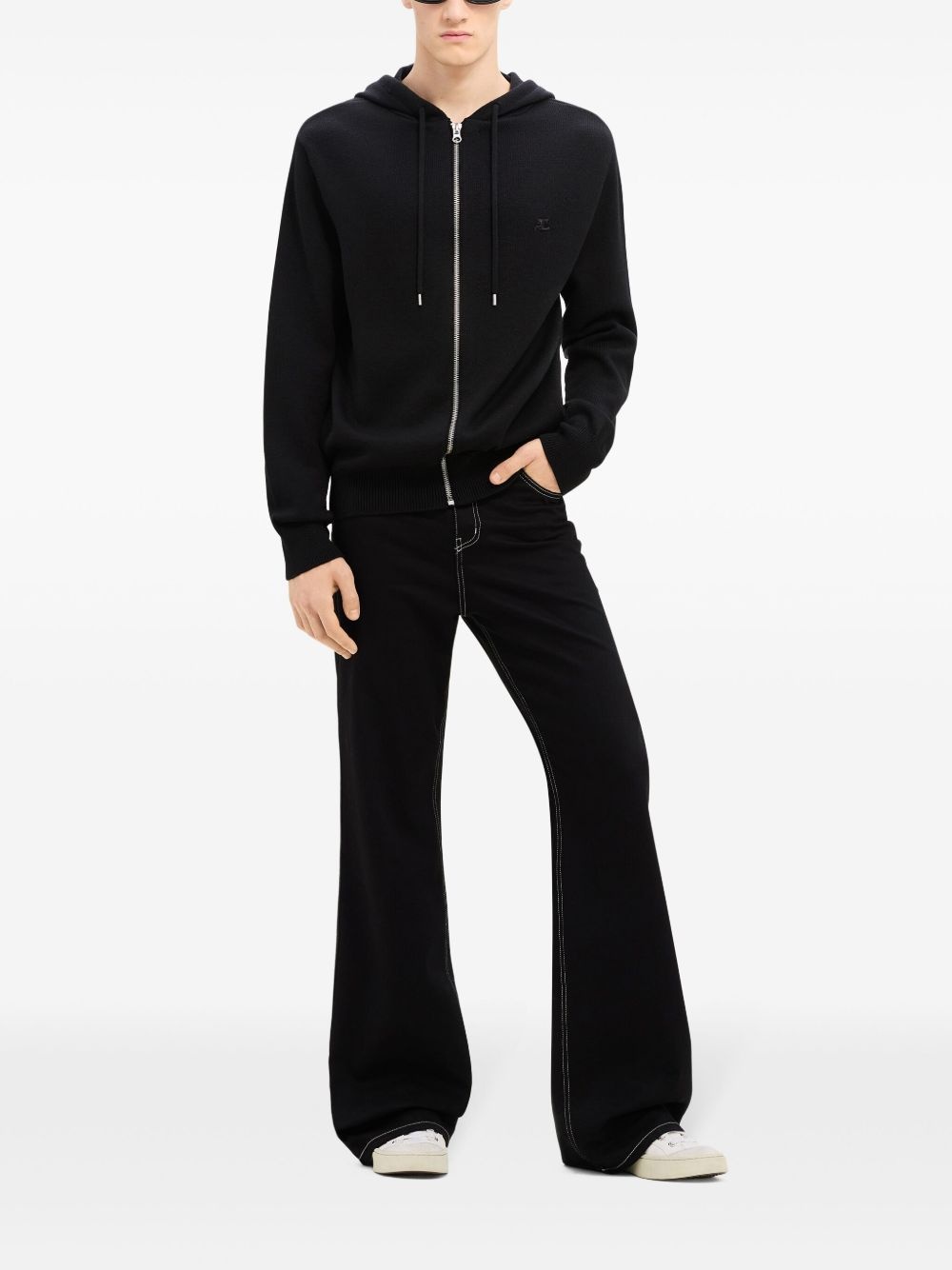 zipped wool hoodie - 2