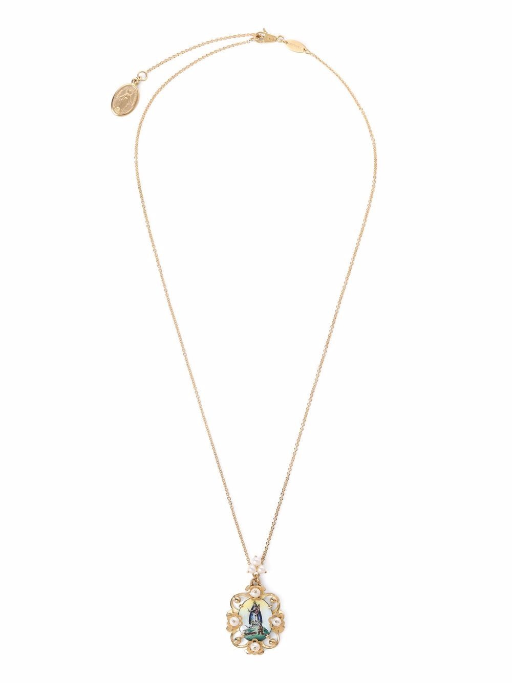 18kt yellow gold Madonna medallion necklace - 2