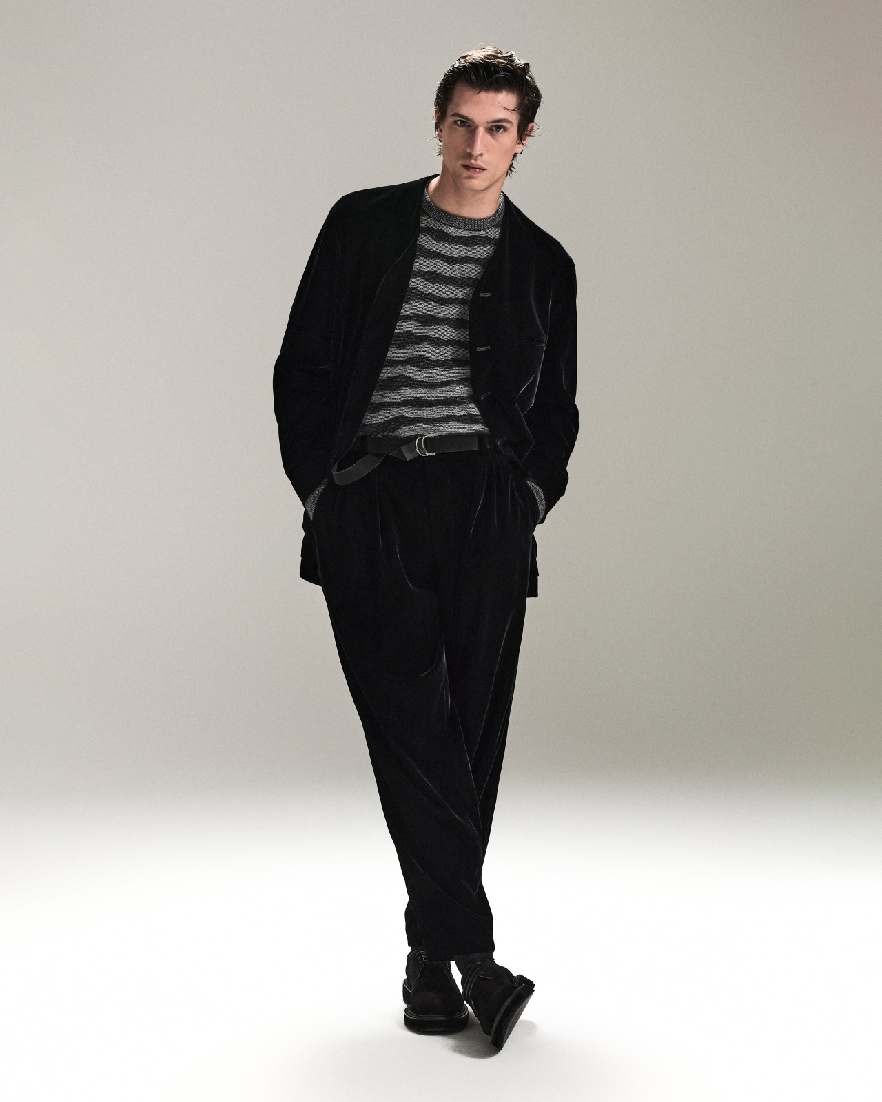DOUBLE-DARTED VELVET TROUSERS - 6