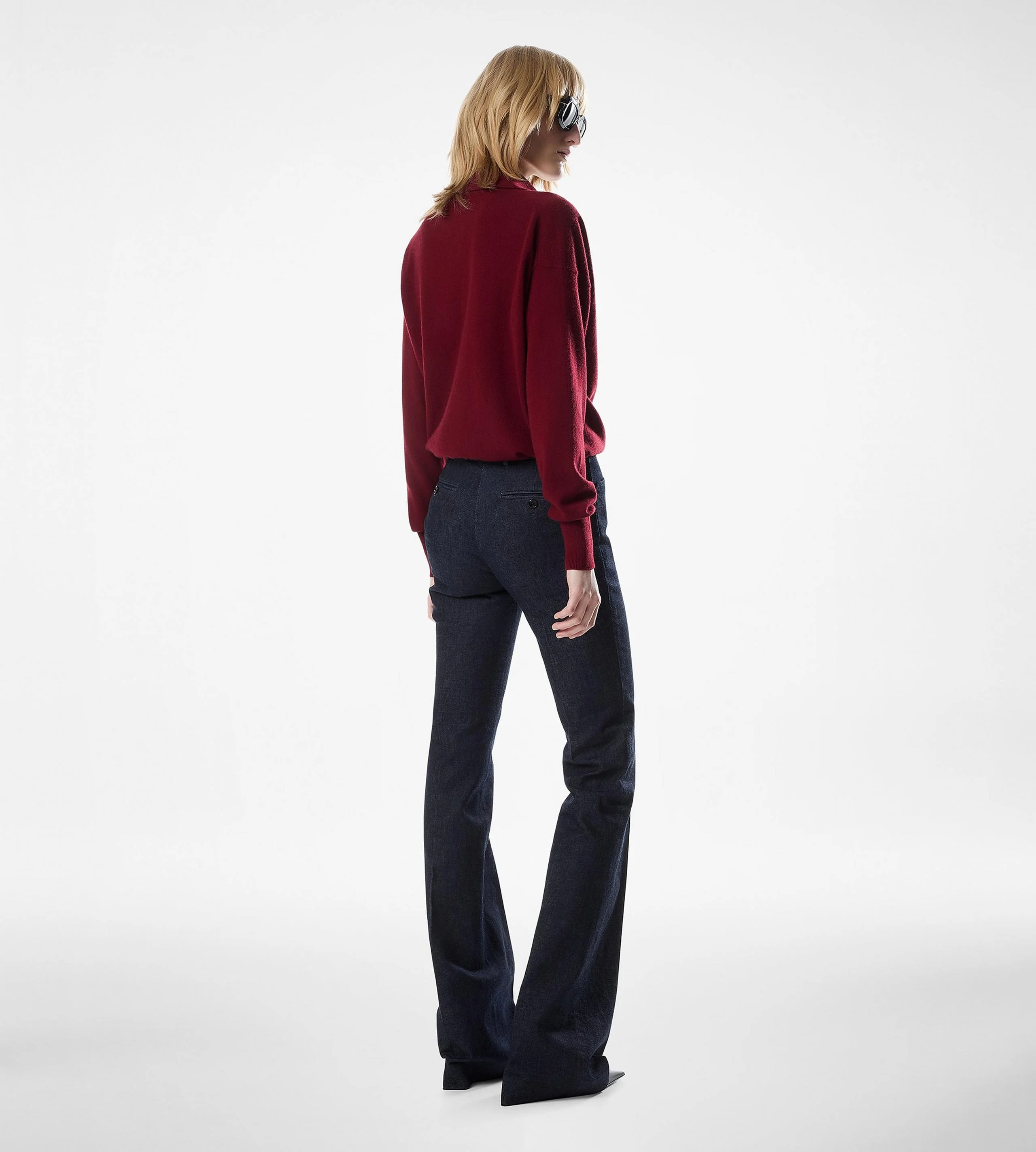 LONG SLEEVE CASHMERE POLO - 1