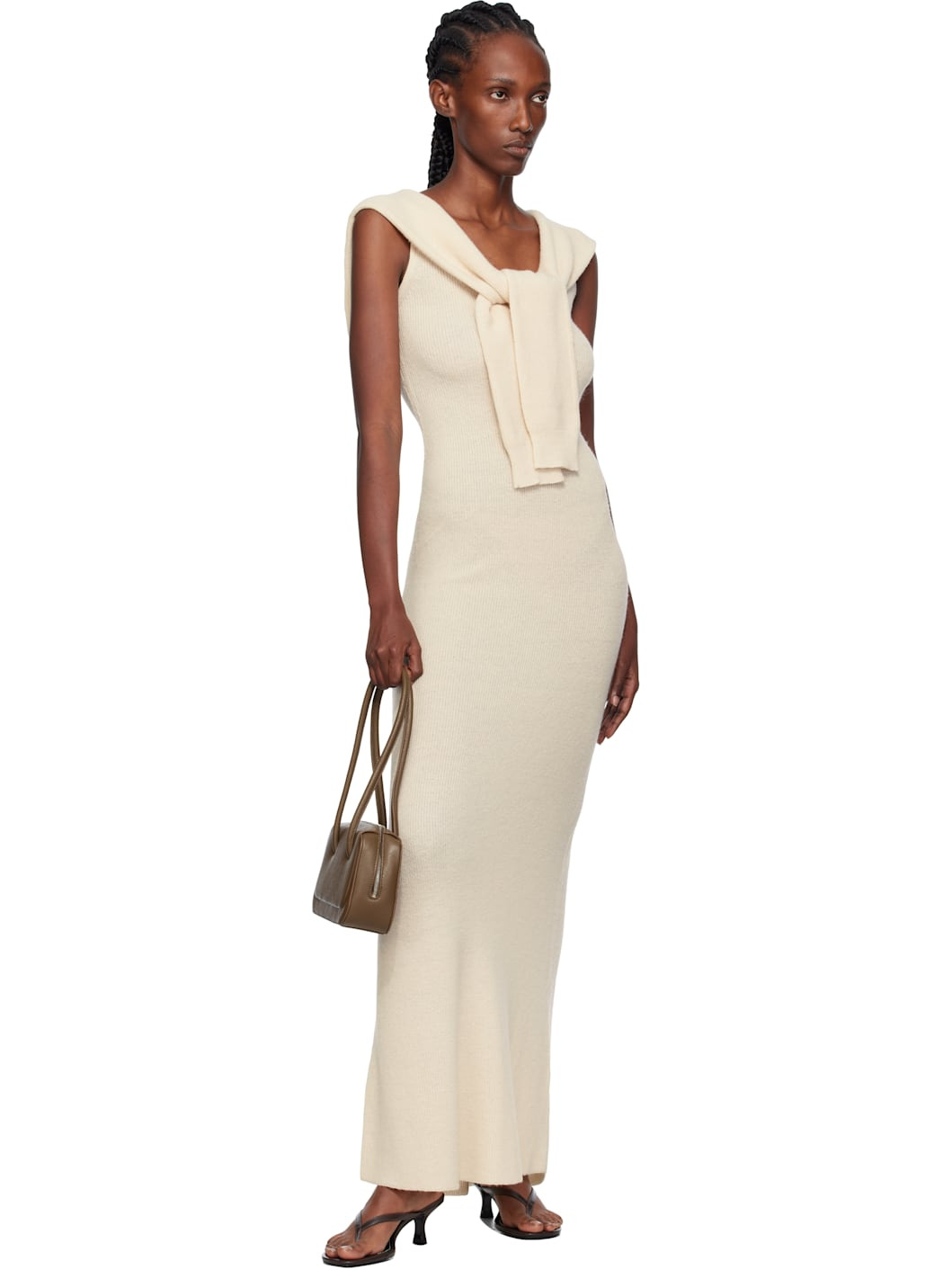 Beige Vao Maxi Dress - 4