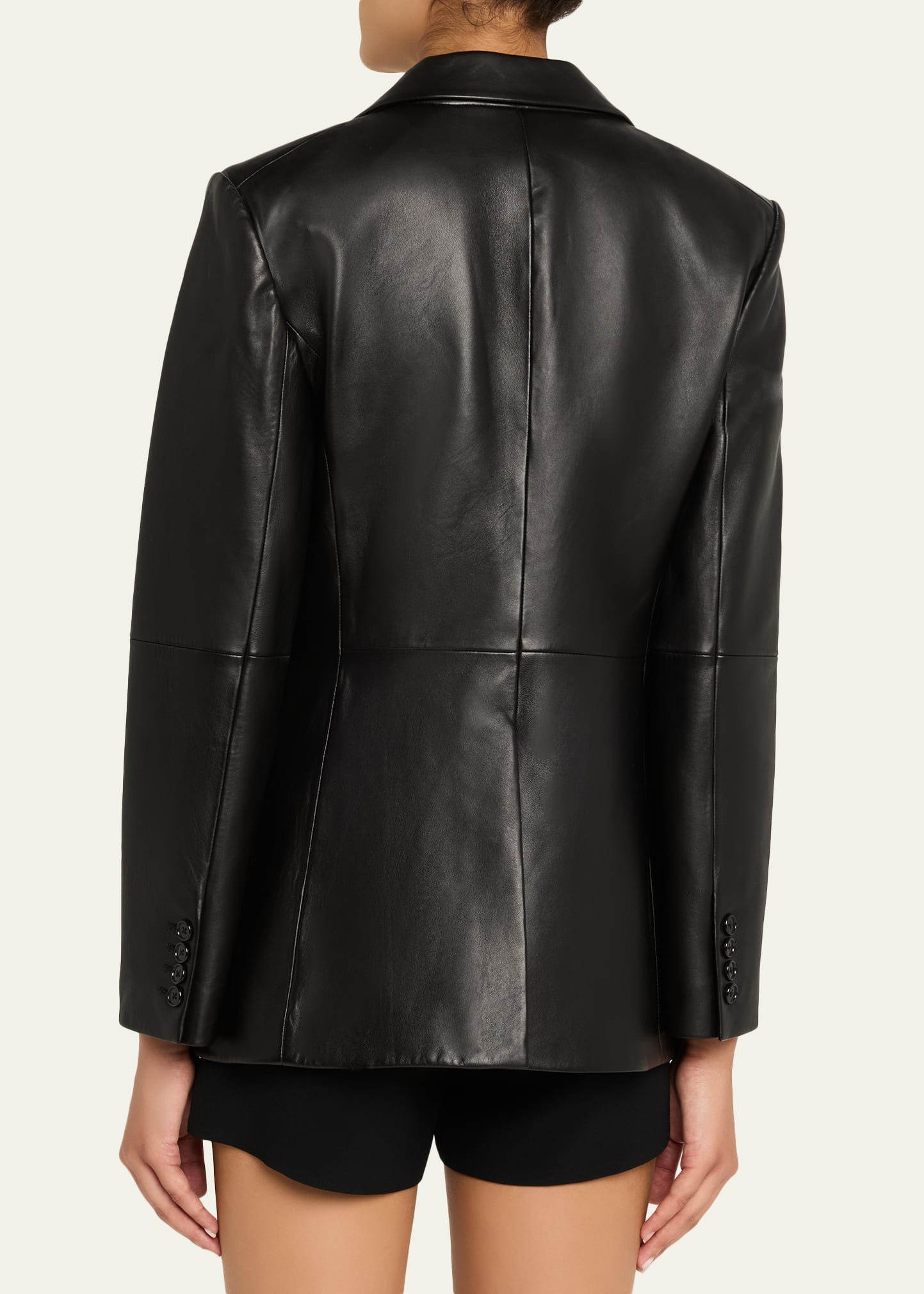 Lynnia Lambskin Leather Blazer - 3