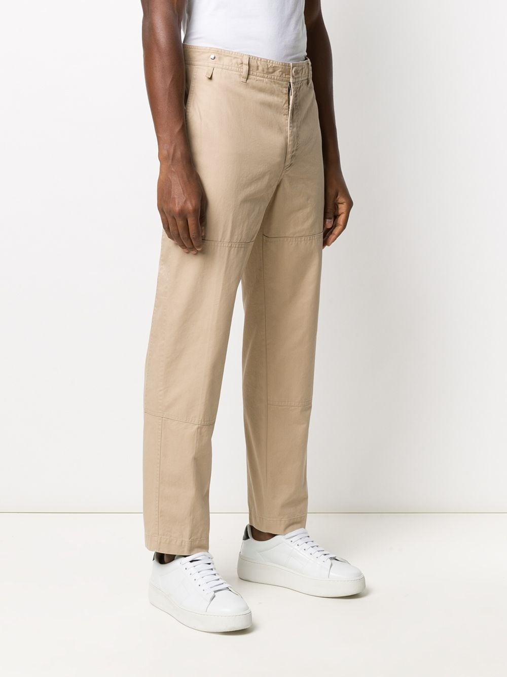 BEIGE COTTON CHINO TROUSERS - 2