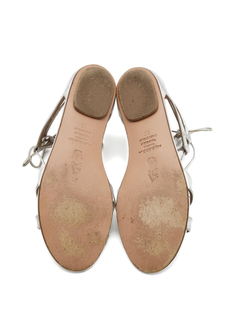 metallic leather sandals - 4