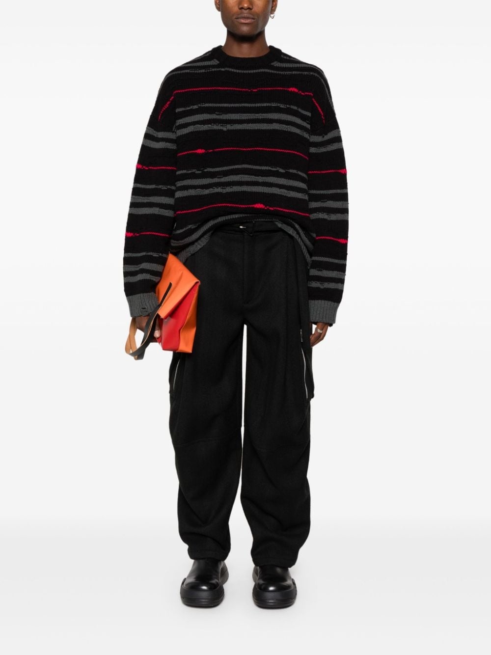 drop-shoulder striped jumper - 2