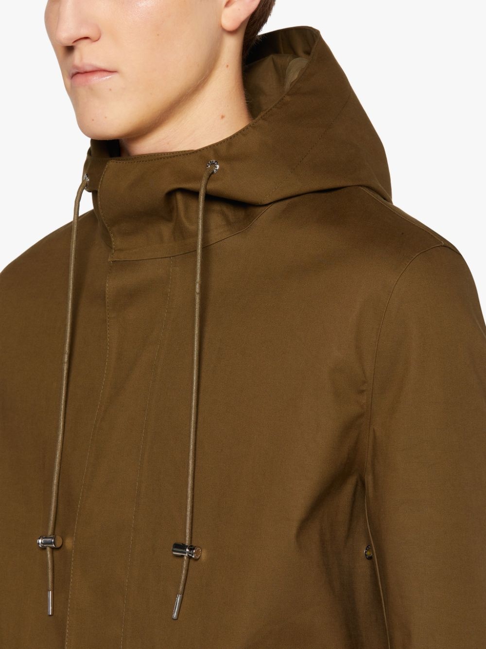 GRANISH OLIVE BONDED COTTON HOODED COAT | GR-1032 - 5