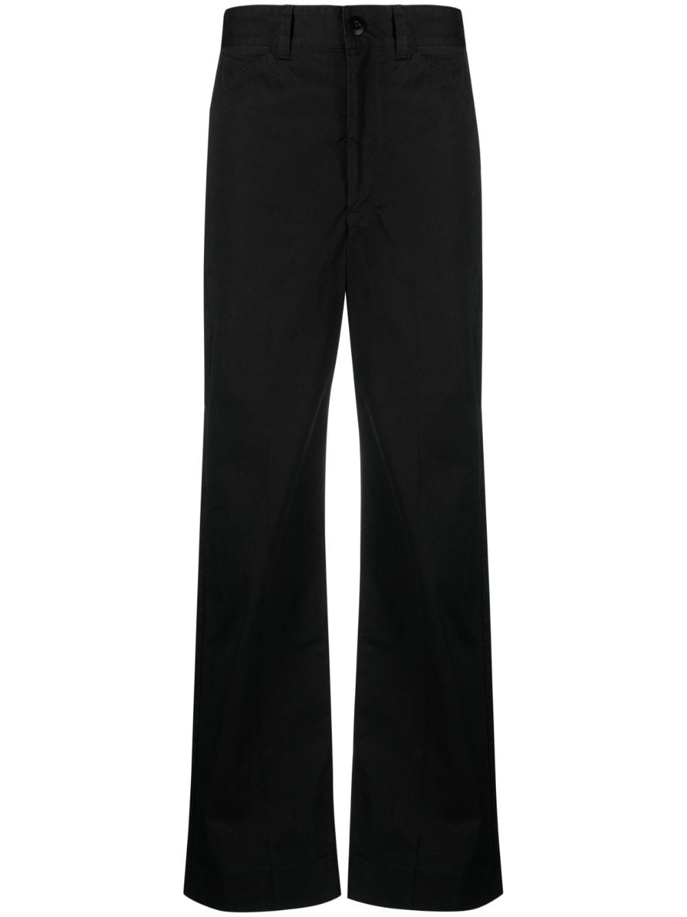 high-waisted cotton trousers - 1