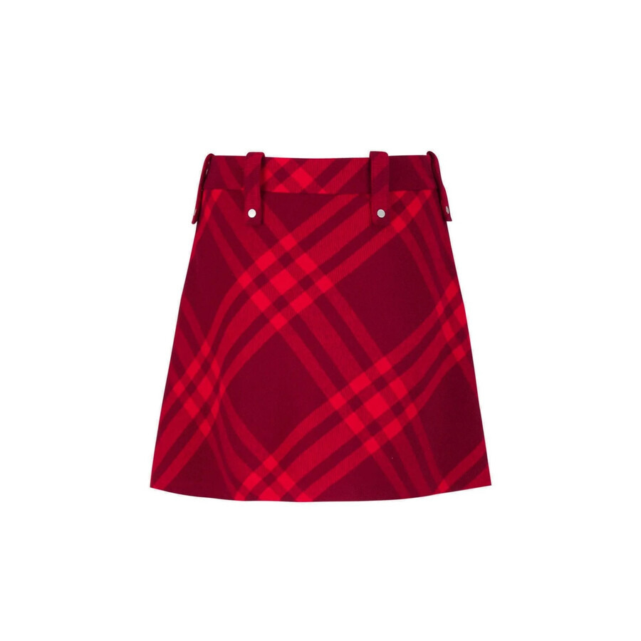 Burberry Check Pleated Wool Mini Skirt - 2