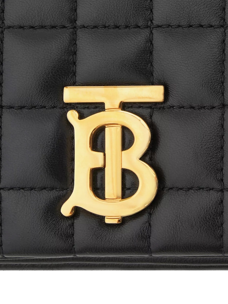 Quilted Leather Mini Lola Bag in Black - 6