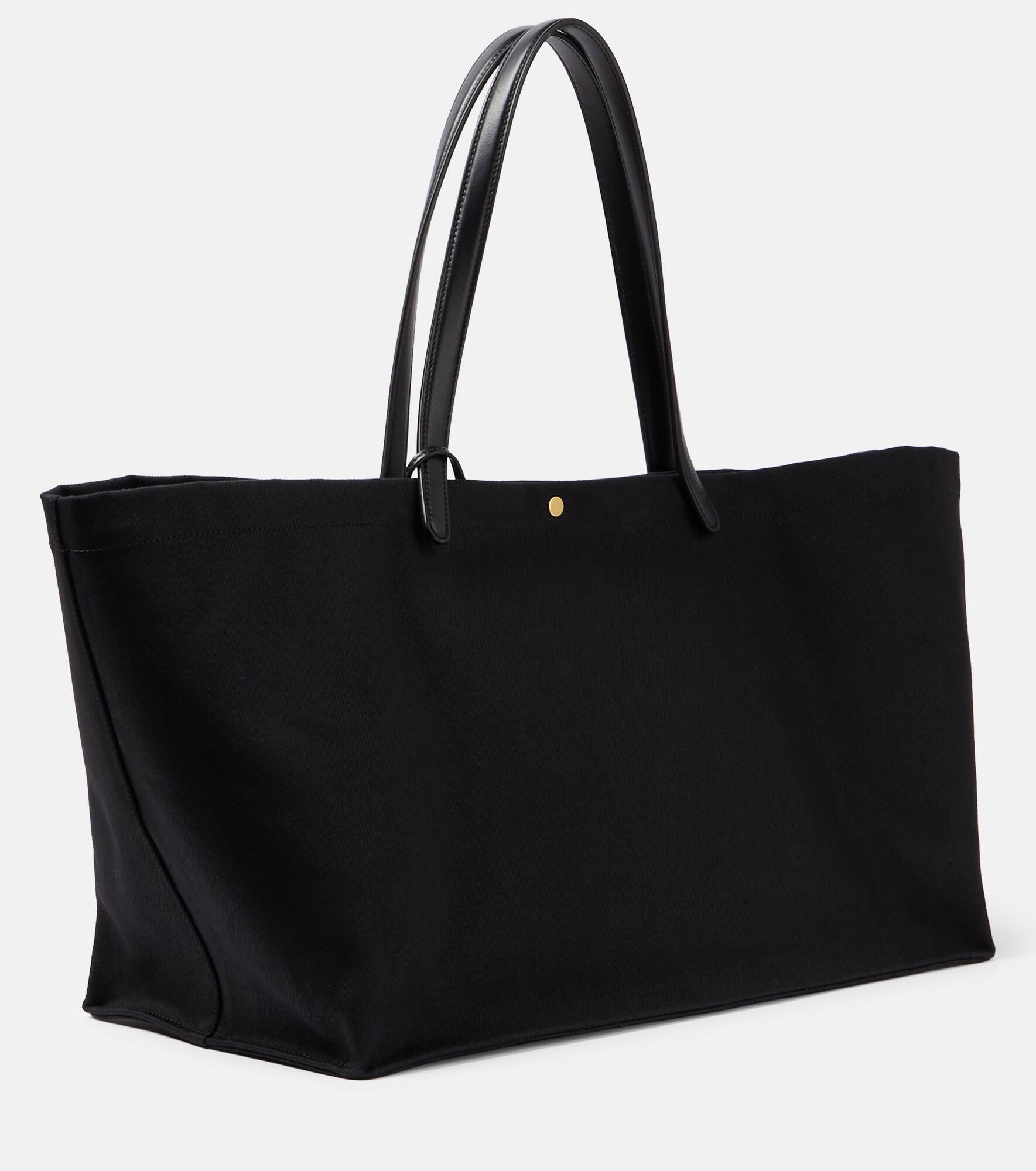 Idaho XL leather-trimmed twill tote bag - 4