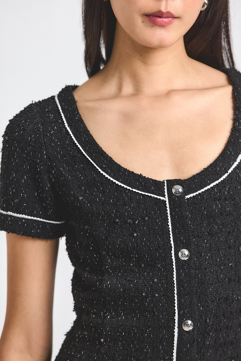 CIARA GALAXY TWEED SHORT SLEEVE DRESS 3