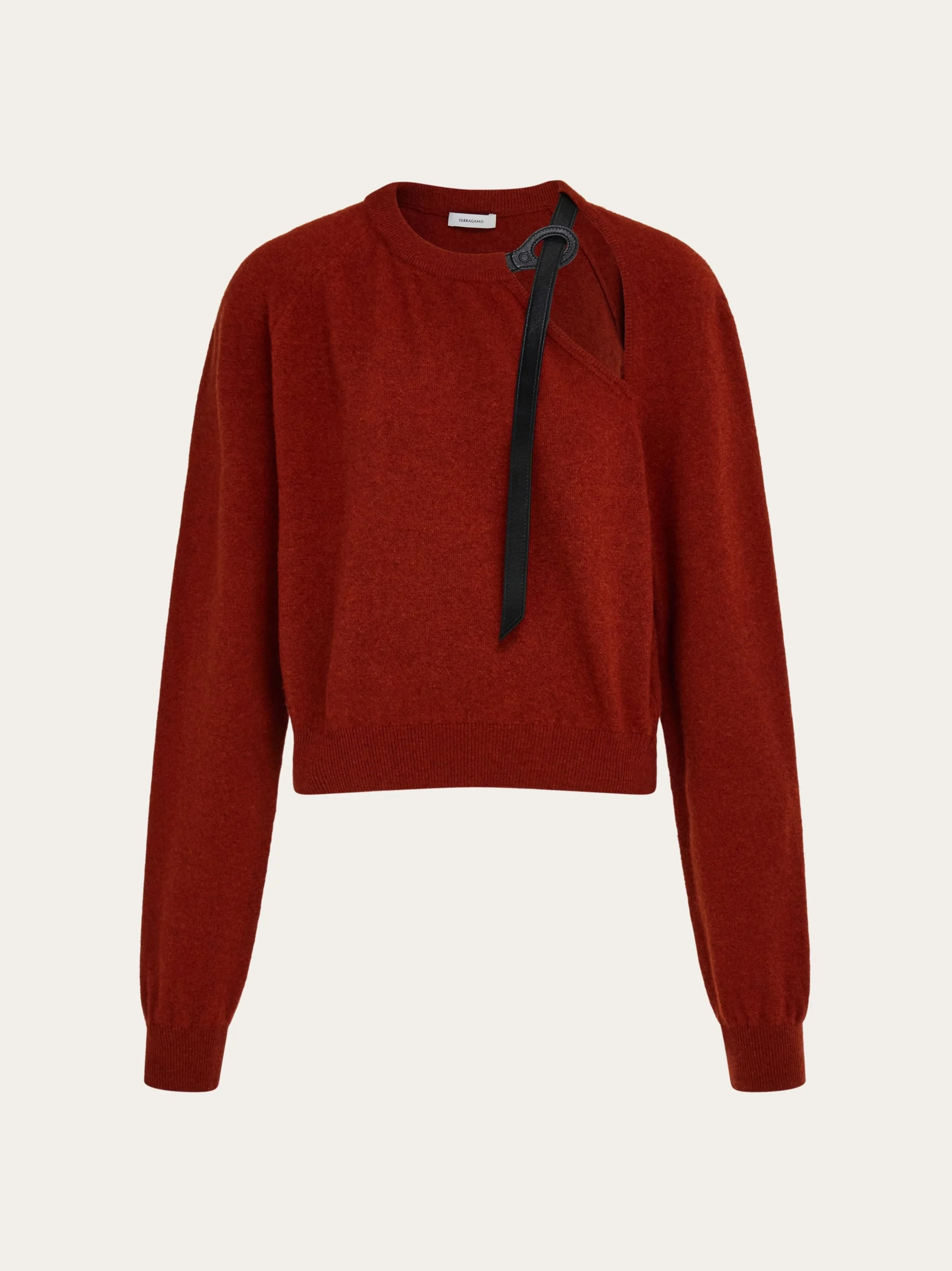 Crew neck sweater with cut-out detail - 1