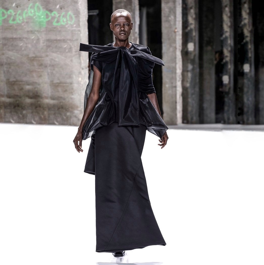 Rick Owens ss17 Walrus boner pillar long waxed skirt 40 - 3