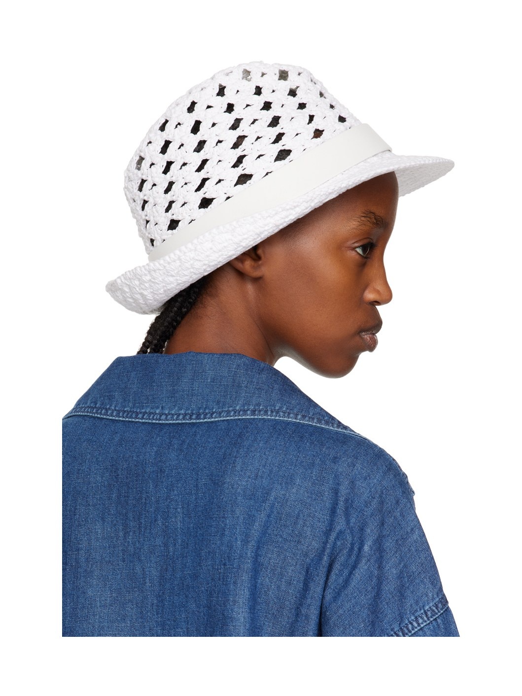 White VLogo Beach Hat - 3