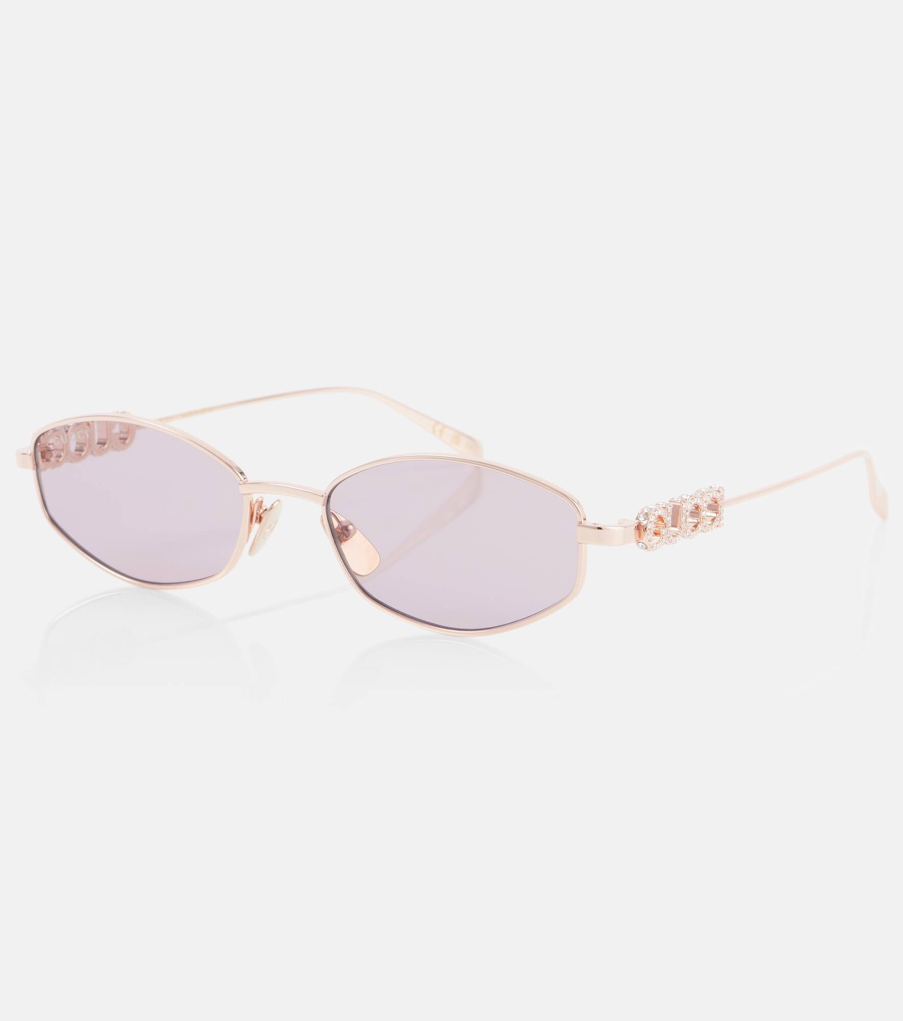 Logo embellished oval sunglasses - 4