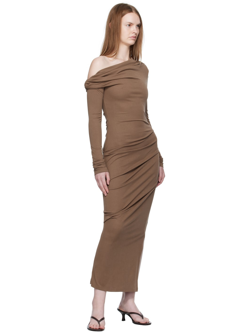 Brown Elemental Manahou Midi Dress - 4
