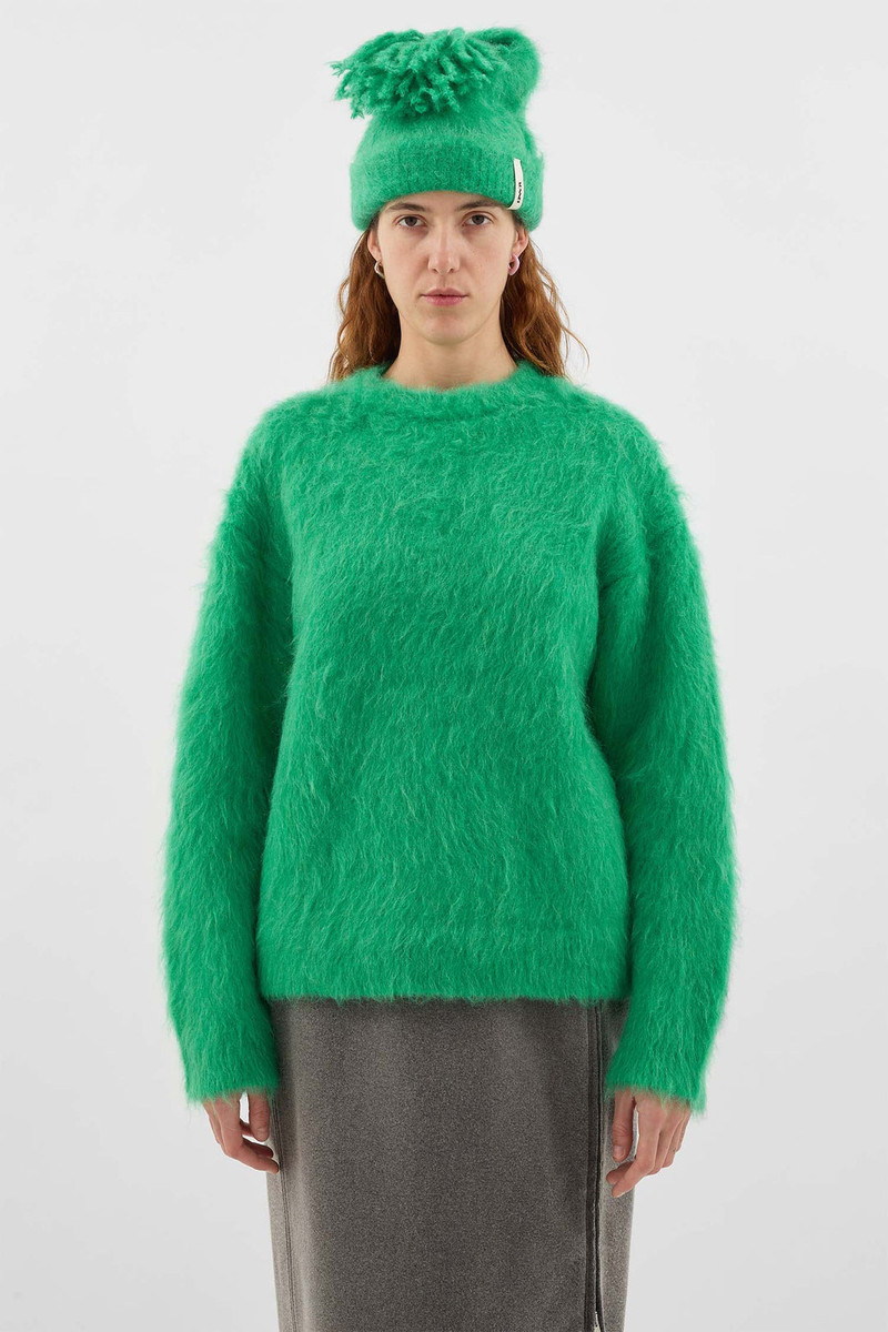 SUNNEI HAIRY KNIT ROUND NECK SWEATER / bright green outlook