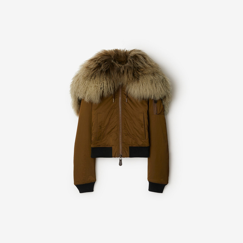 Nylon Blend Bomber Jacket - 1