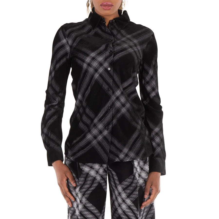 Burberry Long Sleeve Check-Print Button Down Shirt - 1