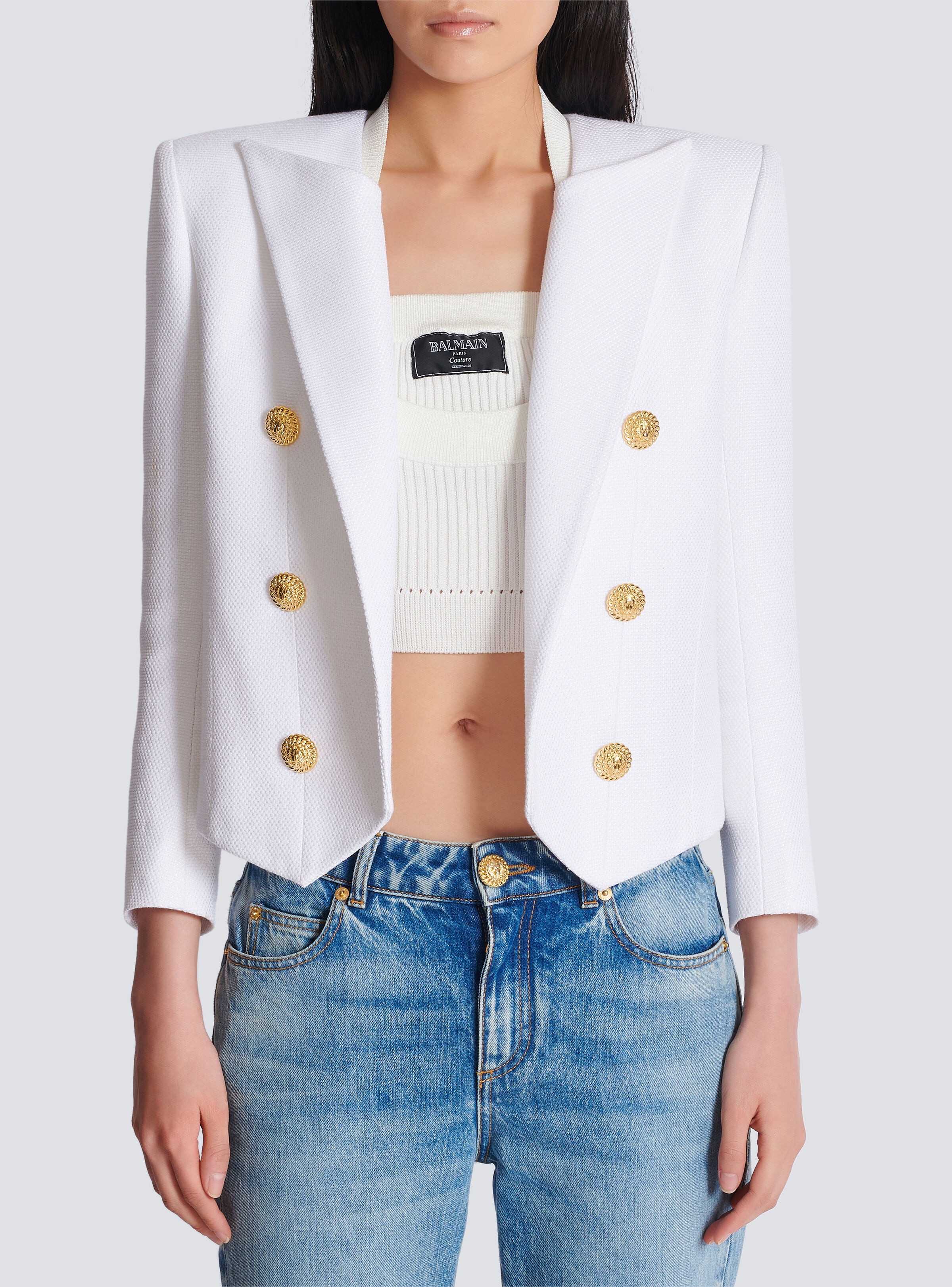 Cropped jacket with 6 buttons - 5