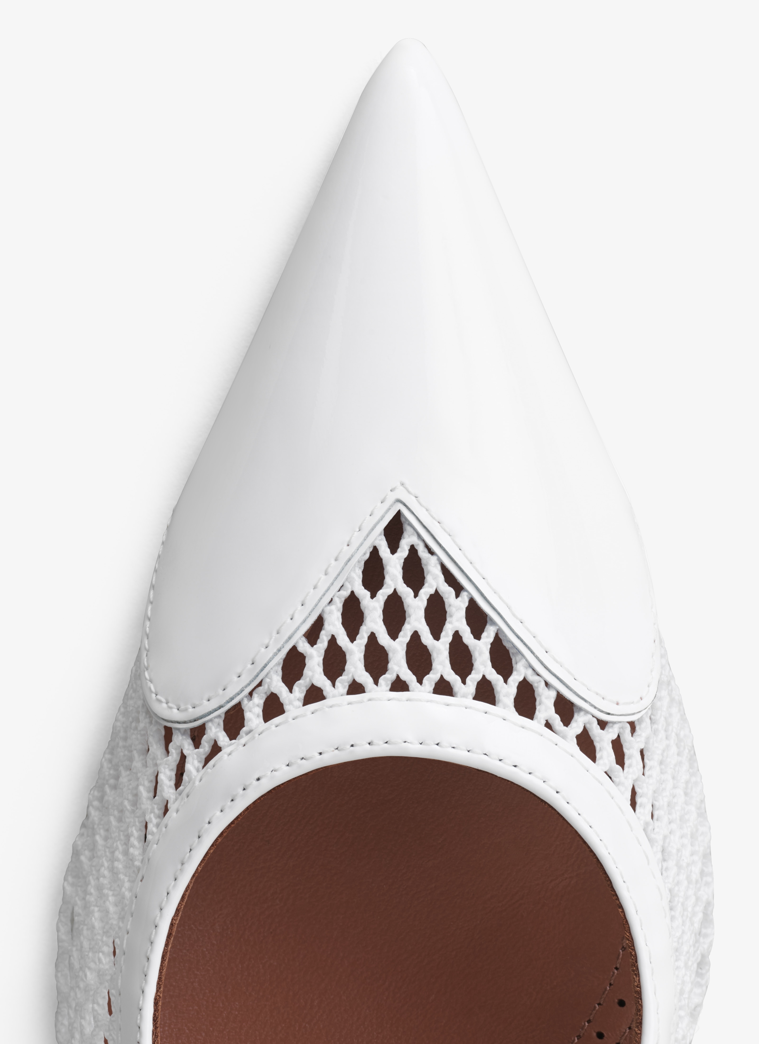 Alaïa HEART SLINGBACKS IN FISHNET | REVERSIBLE