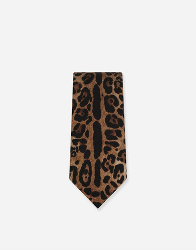 Dolce & Gabbana 6-cm blade tie in leopard-print silk twill outlook