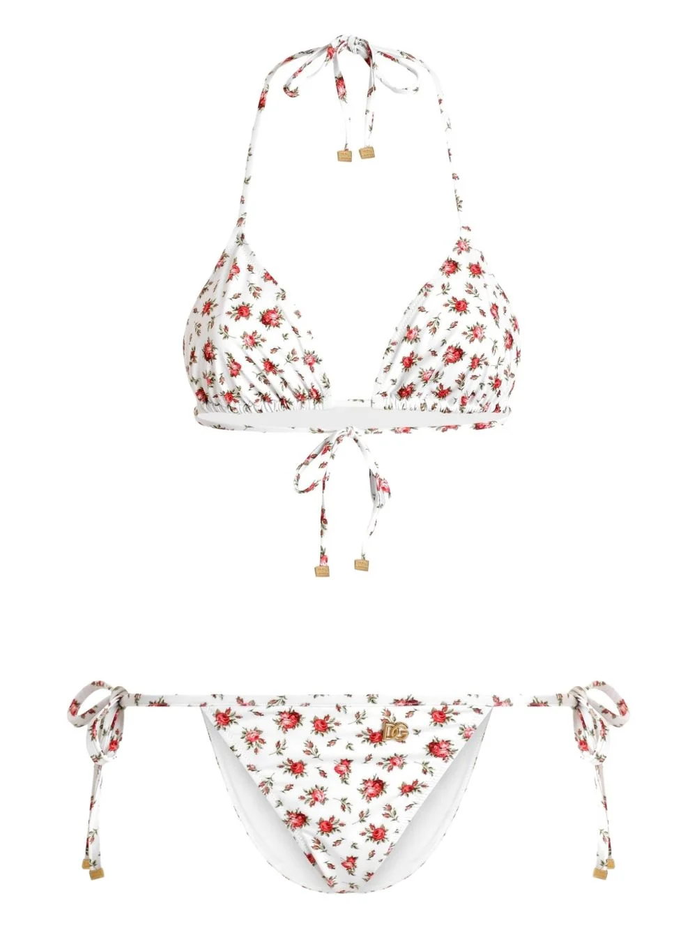 floral-print tie bikini - 1