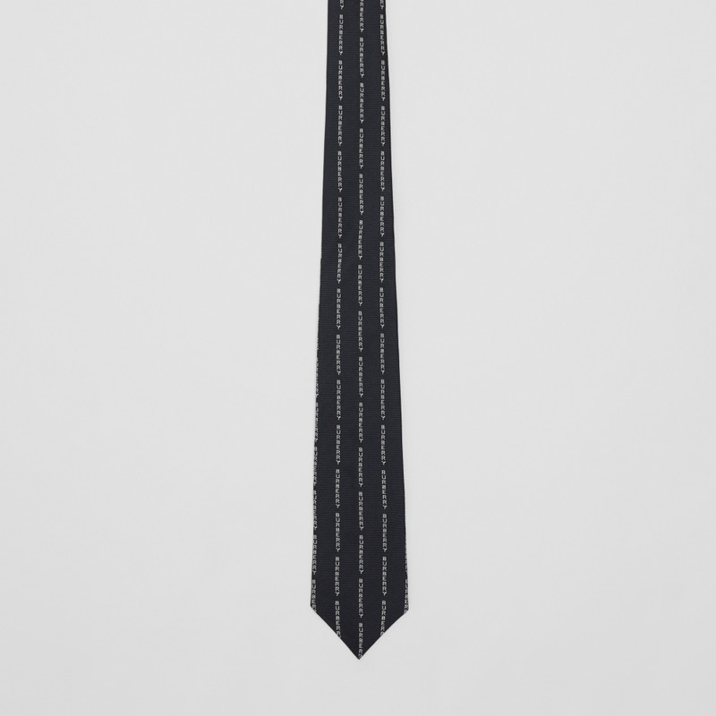 Classic Cut Logo Pinstriped Silk Tie 4