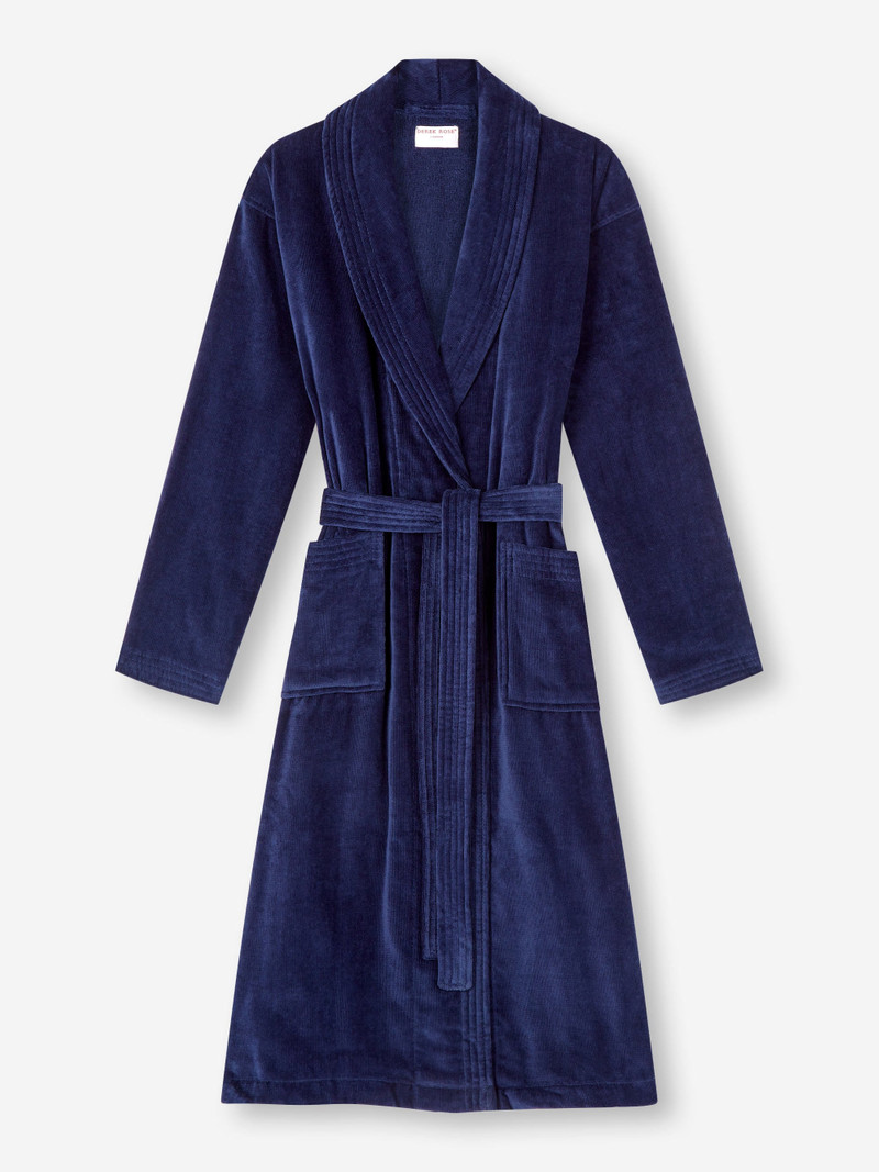 Women's Bathrobe Triton 10 Terry Cotton Navy 1
