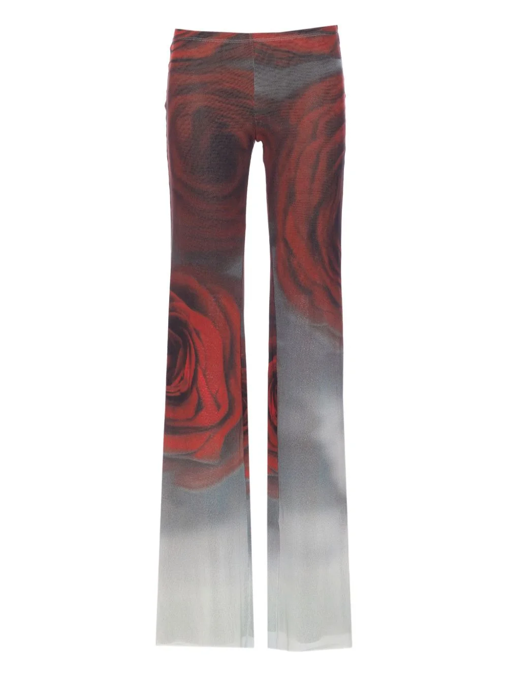 rose-print mesh trousers - 1