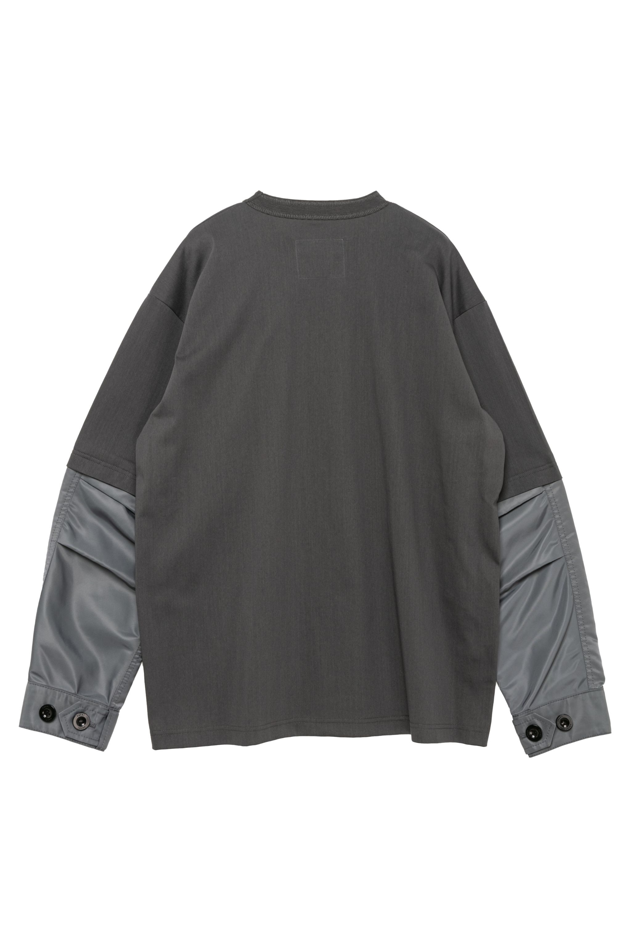 Nylon Twill x Cotton Jersey L/S T-Shirt - 3