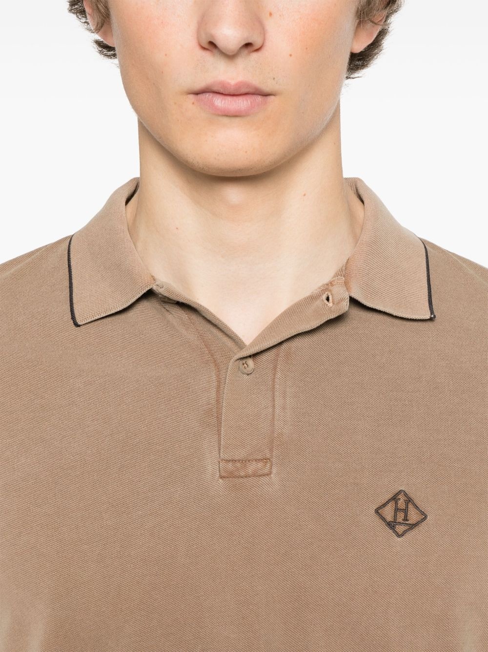 logo-embroidered polo shirt - 4