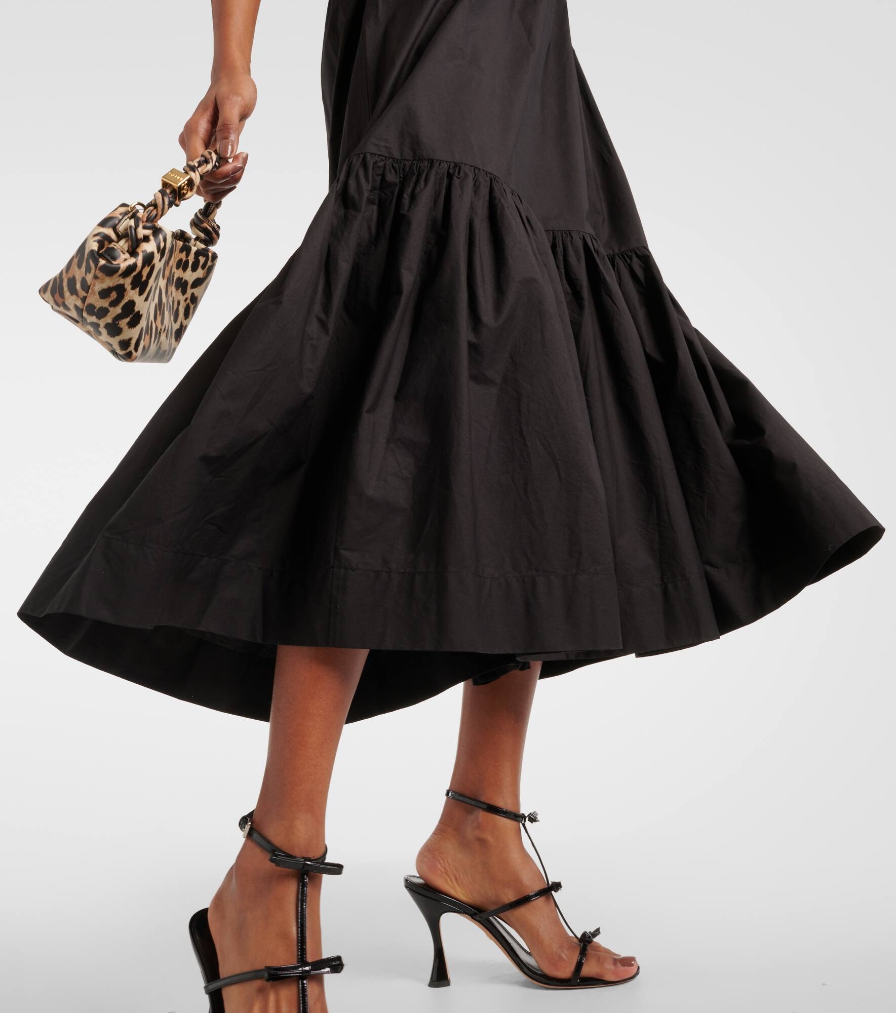 Cotton poplin midi skirt - 5