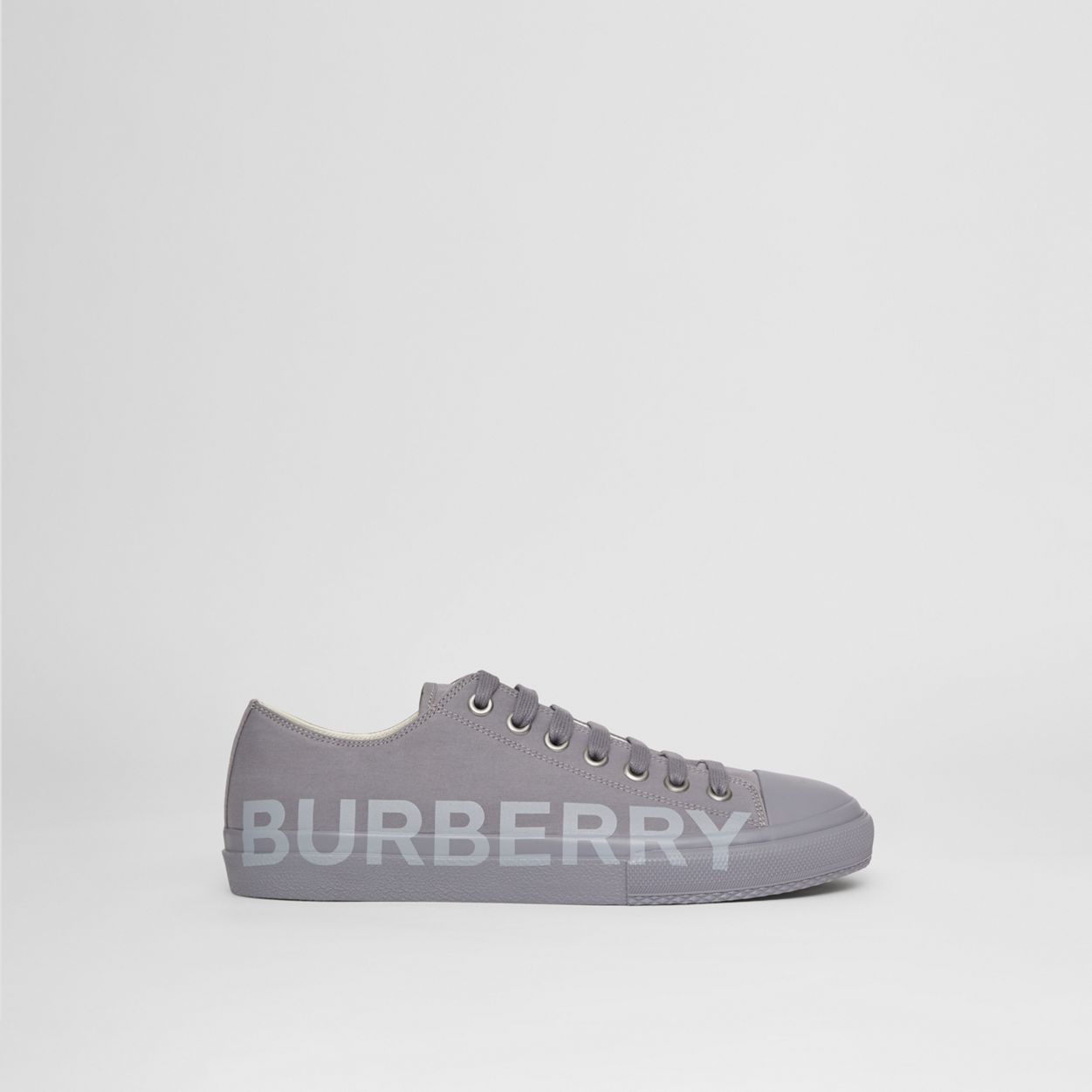 Logo Print Cotton Gabardine Sneakers - 1