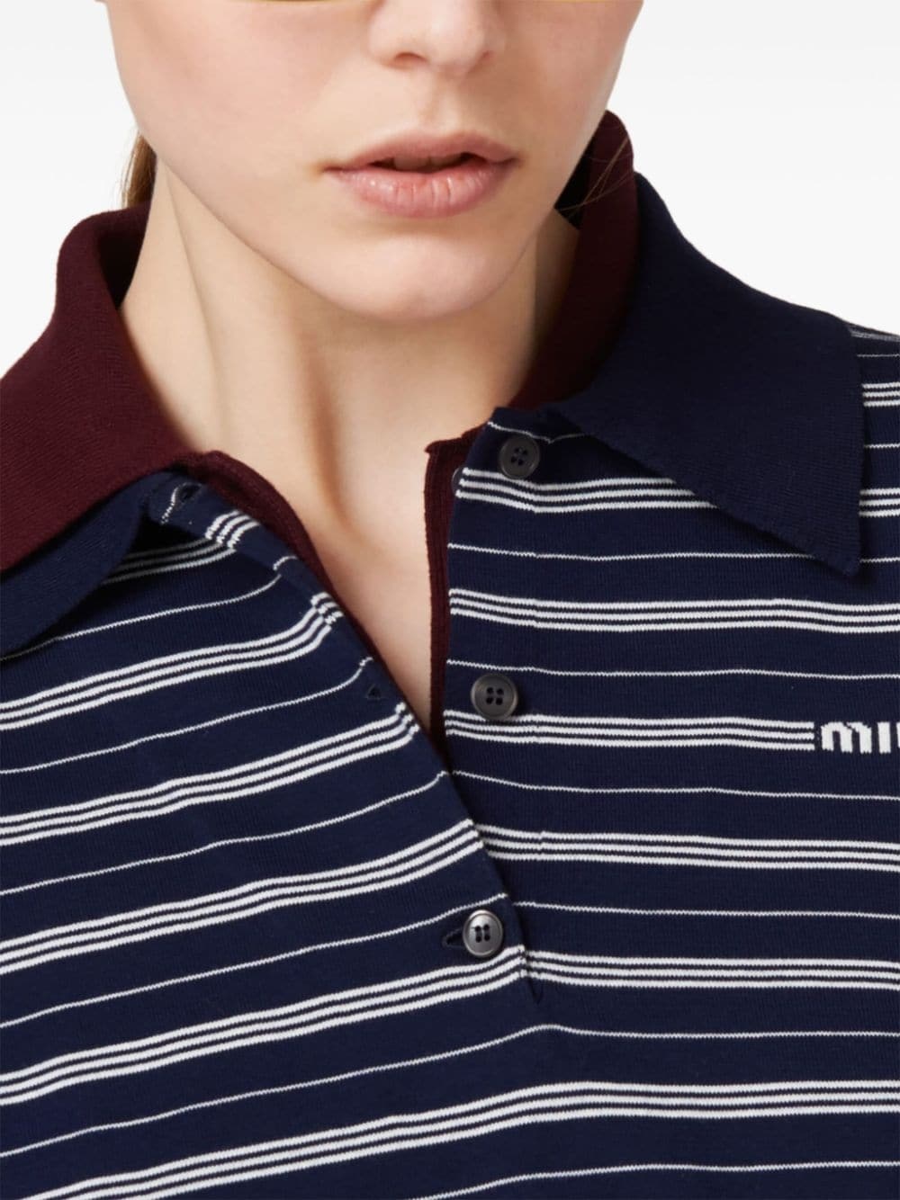 logo-print striped polo shirt - 5