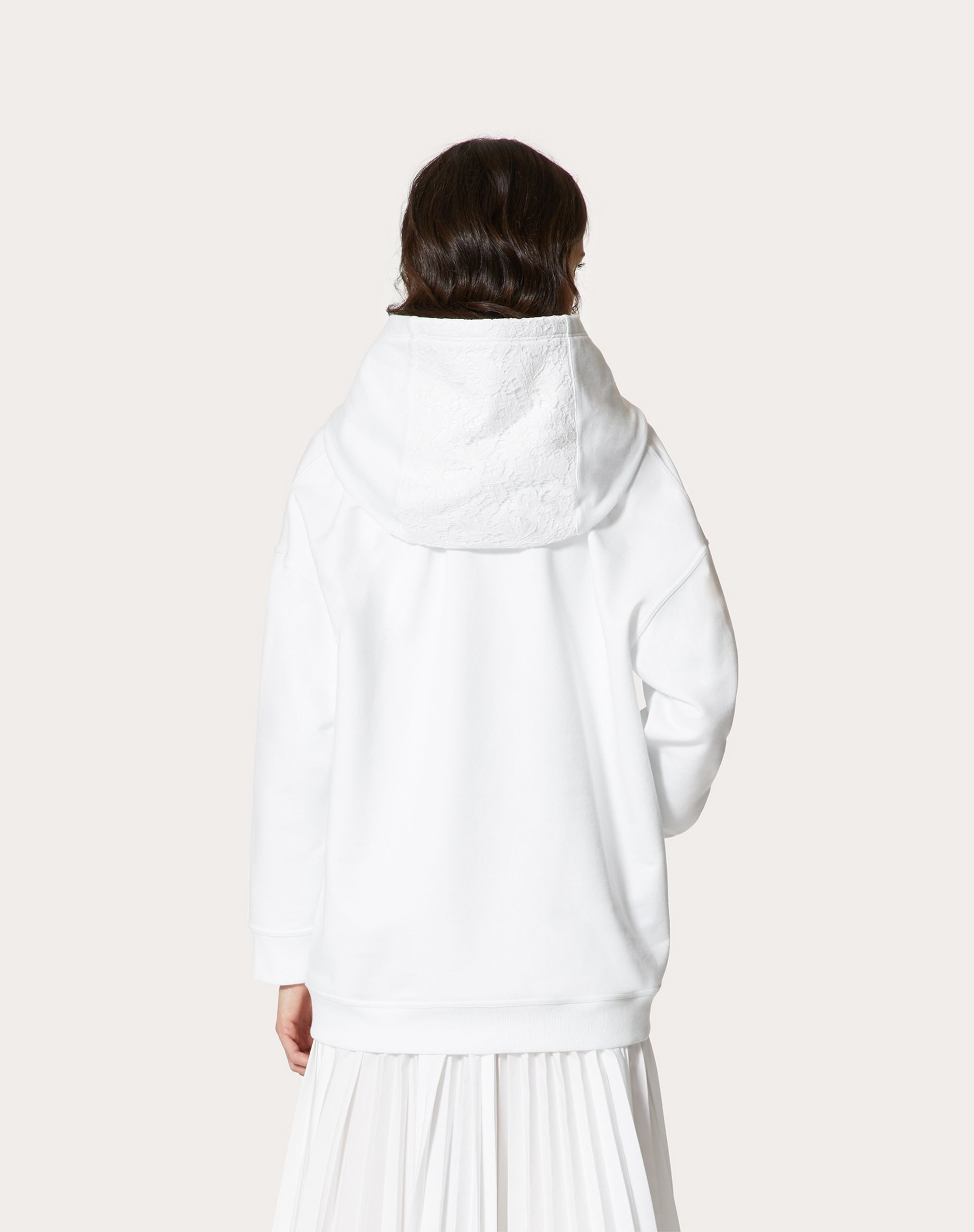 JERSEY AND HEAVY LACE SWEATSHIRT - 4