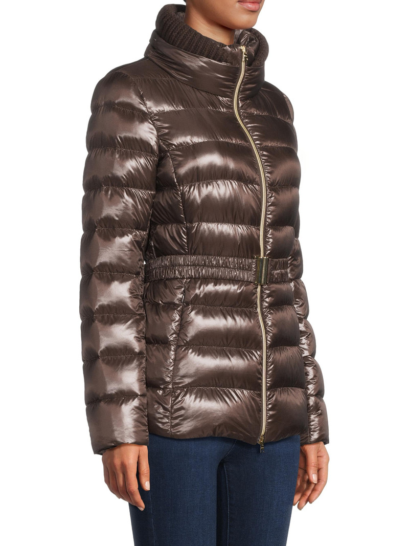 Women's Iconico Claudia Quilted Down Jacket - Marrone Scuro 4