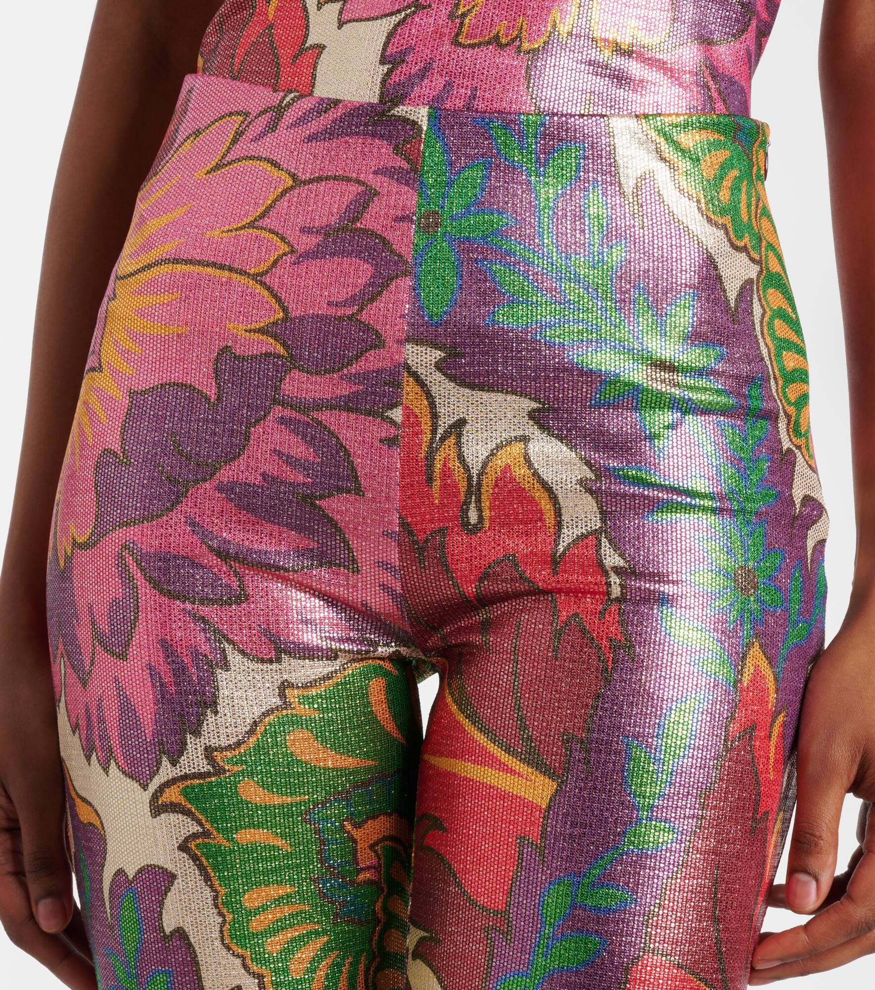 Semi-sheer flared jersey pants - 4