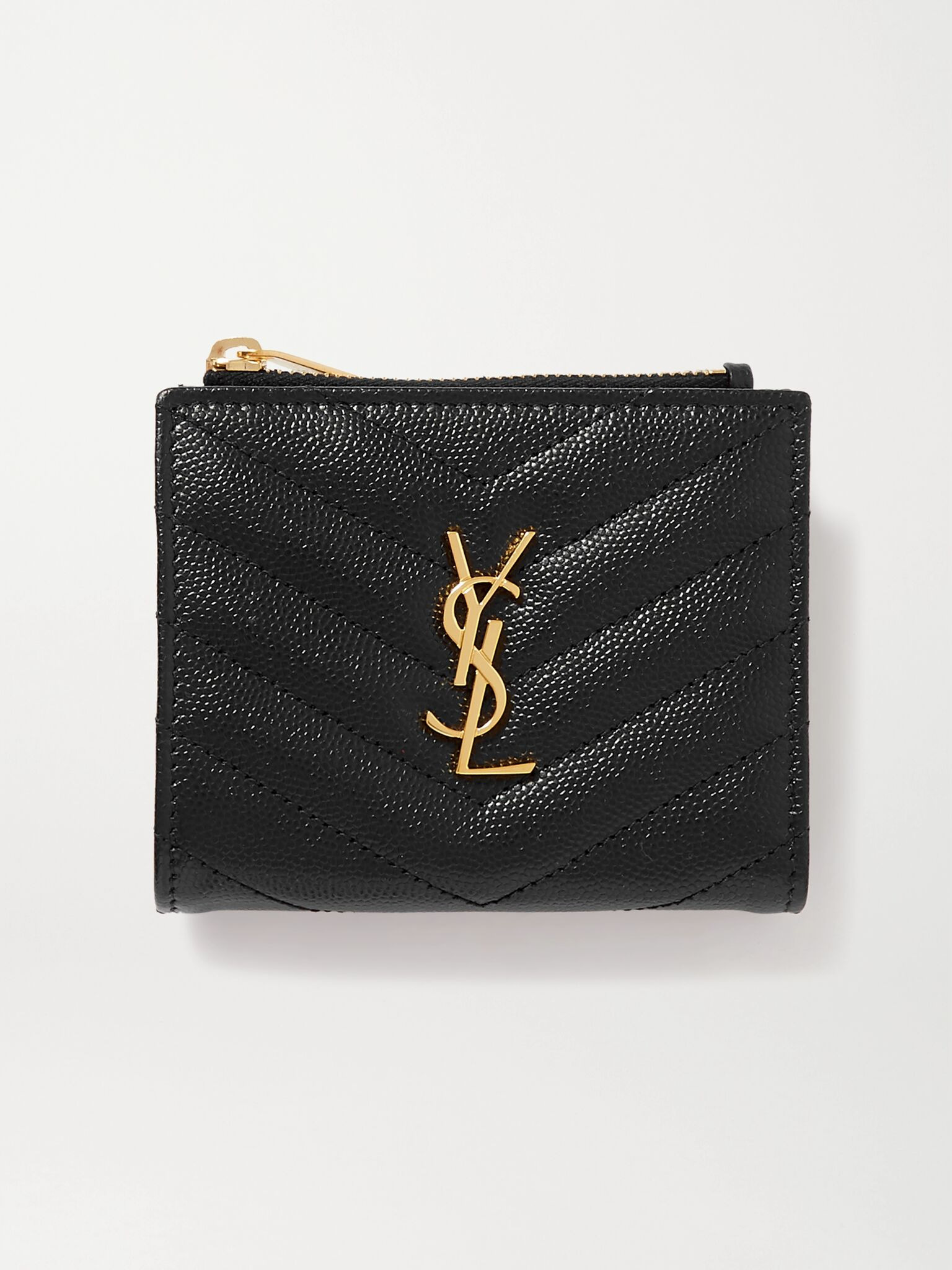 Monogramme quilted textured-leather wallet Black - 1