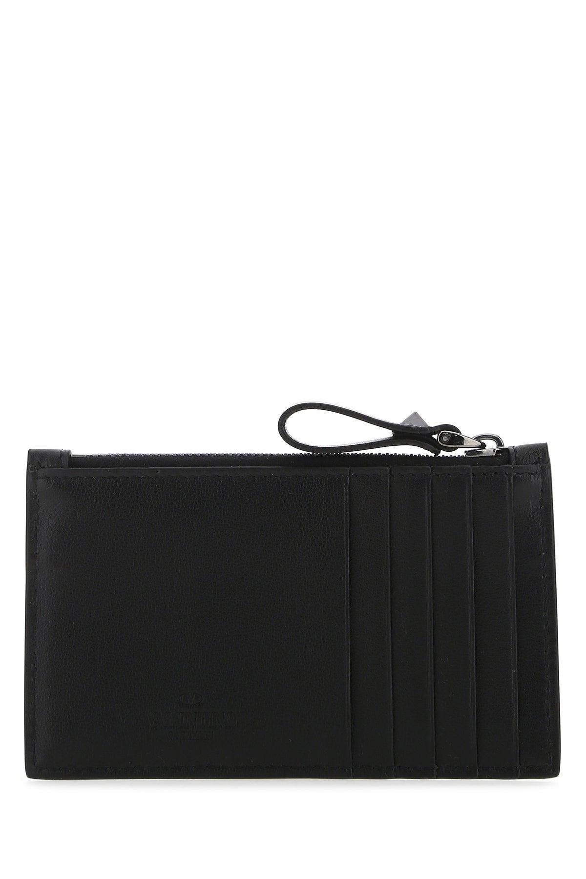 Black leather Rockstud card holder - 3