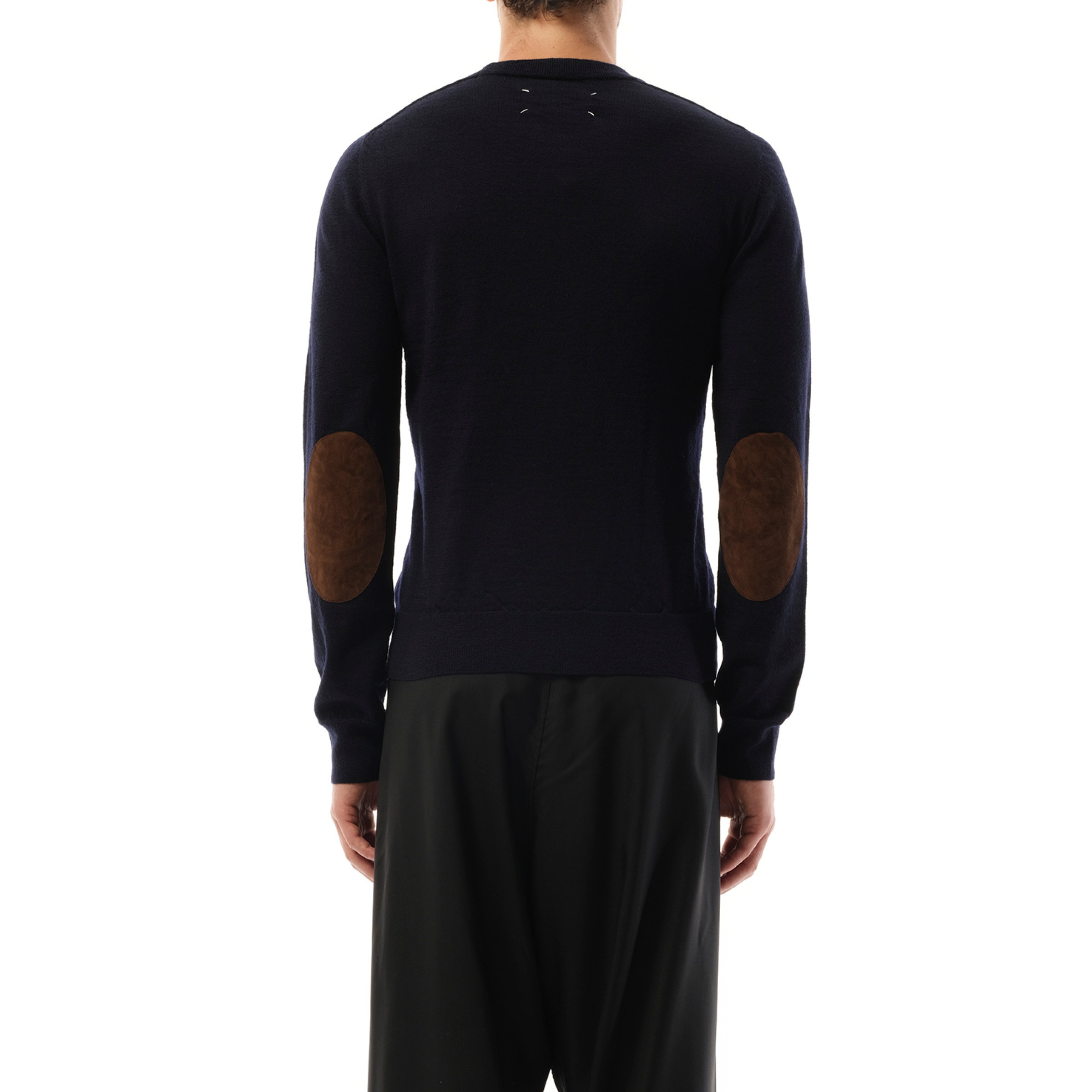 Wool Crewneck Sweater in Dark Blue - 6