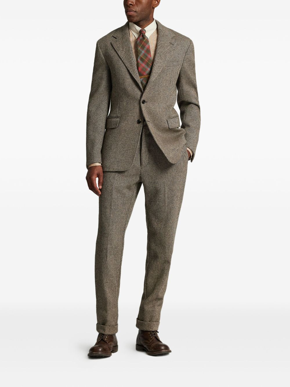 three-button tweed blazer - 2