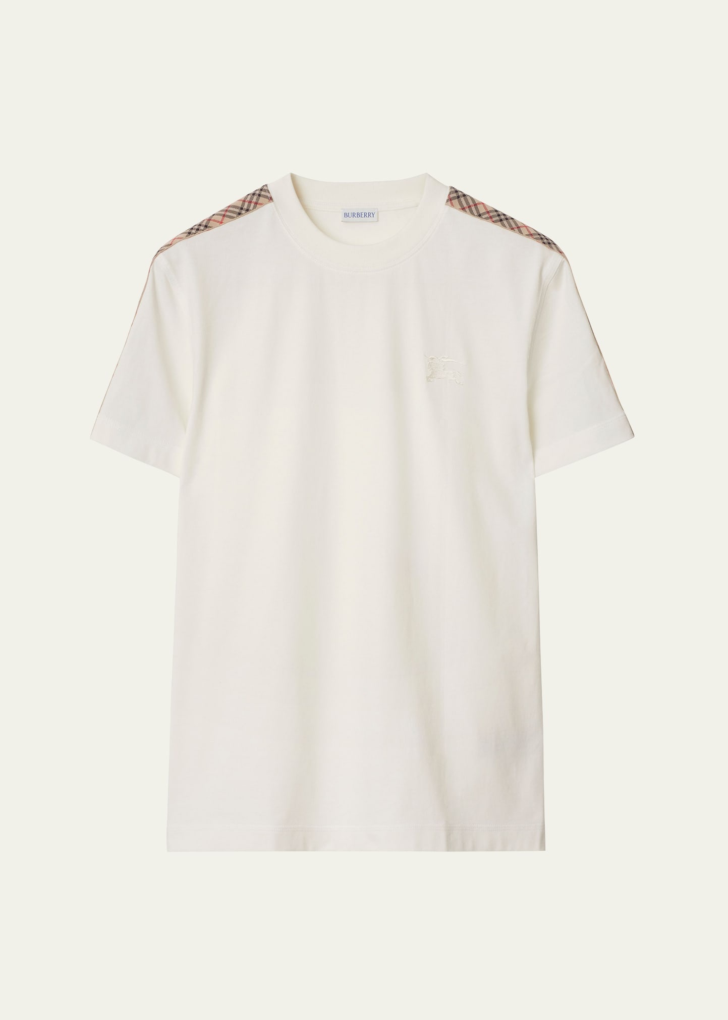 Men's Check Shoulder-Tape T-Shirt - 1