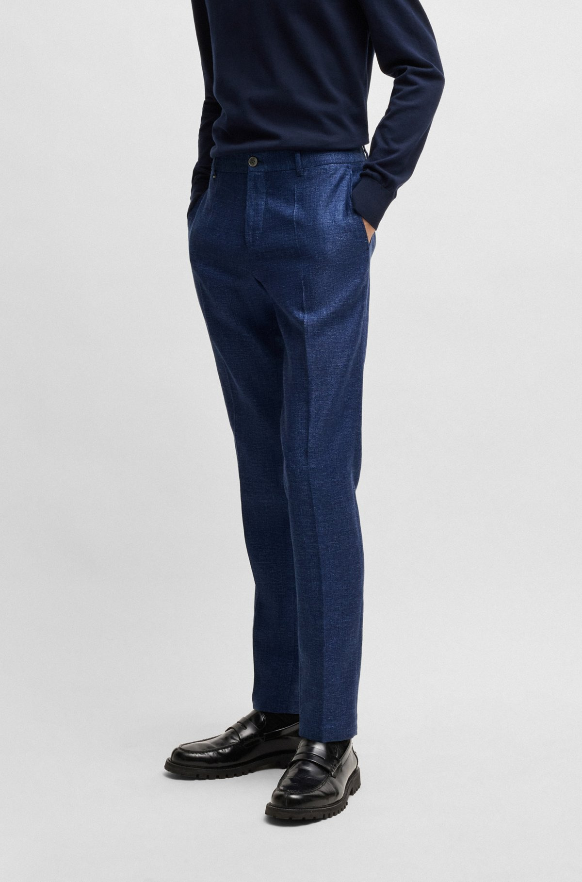 FORMAL TROUSERS IN MICRO-PATTERNED STRETCH FABRIC - 2
