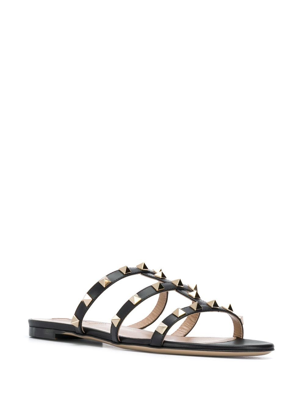 Rockstud leather flat sandals - 2