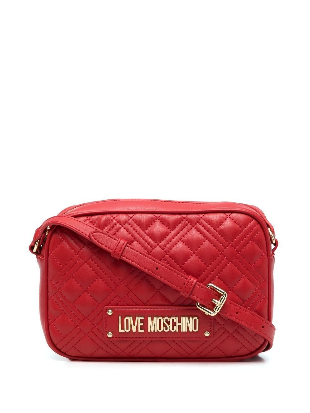 logo-plaque quilted cross-body bag - 1