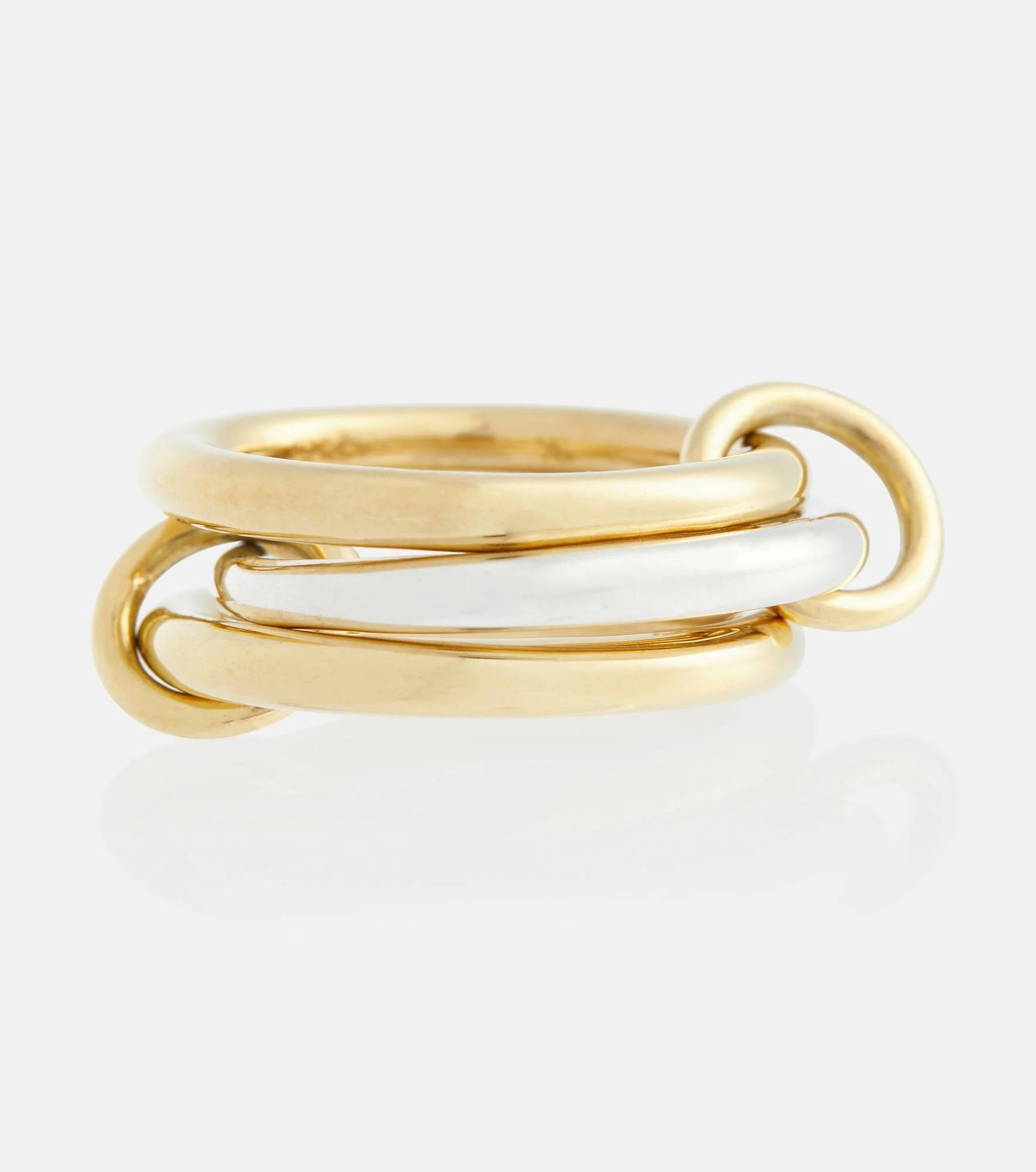 Taurus SG 18kt gold and sterling silver linked rings - 1